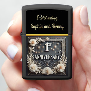Elegant First Anniversary Celebration Zippo Lighter