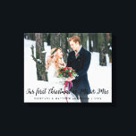 Elegant First Christmas as Mr. and Mrs. Canvas Print<br><div class="desc">Elegant Our First Christmas as Mr. and Mrs. Wedding Photo Canvas Print</div>