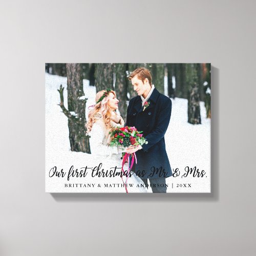 Elegant First Christmas as Mr and Mrs Canvas Print