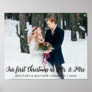 Elegant First Christmas as Mr. and Mrs. Poster