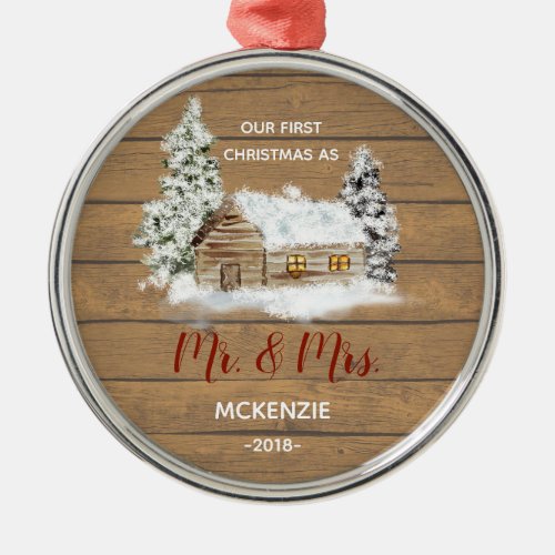 Elegant First Christmas as Mr  Mrs Ornament