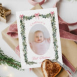 Elegant First Christmas Baby Girl Photo Card<br><div class="desc">Celebrate your little girl’s first Christmas with this elegant photo card featuring your favorite holiday picture. A timeless keepsake design that’s easy to personalize with name,  year,  and special message. Pair it with more matching items in our collection.</div>