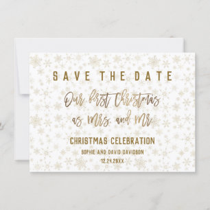 Elegant First Christmas Celebration Save The Date