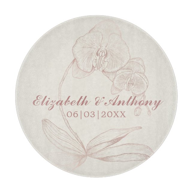 Elegant First Christmas Newlywed Monogram Cutting  Cutting Board (Front)