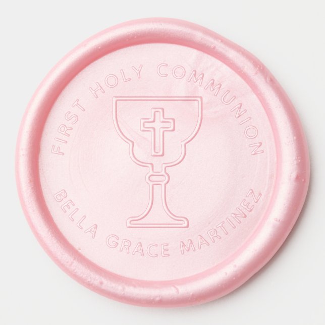 Elegant First Communion Chalice Wax Seal Sticker (Front)