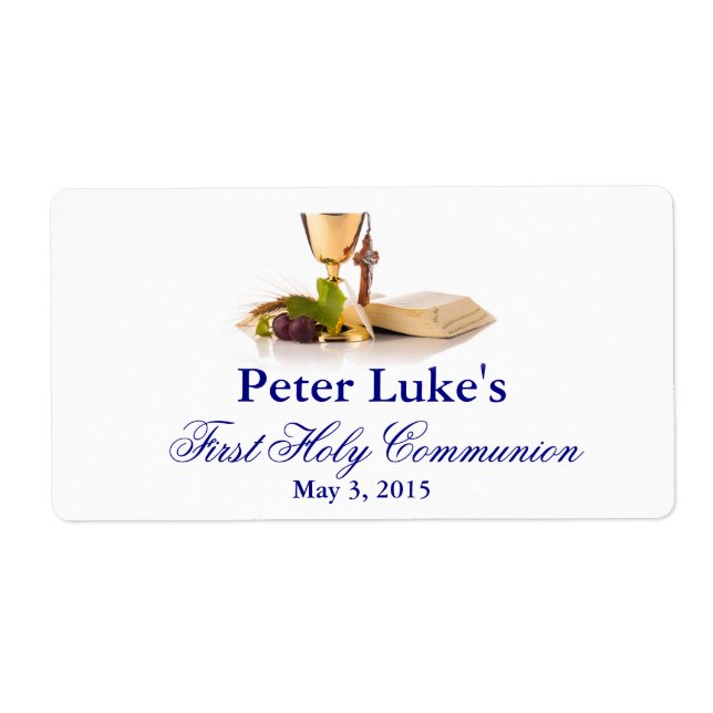 Elegant First Communion Favor Labels (Front)