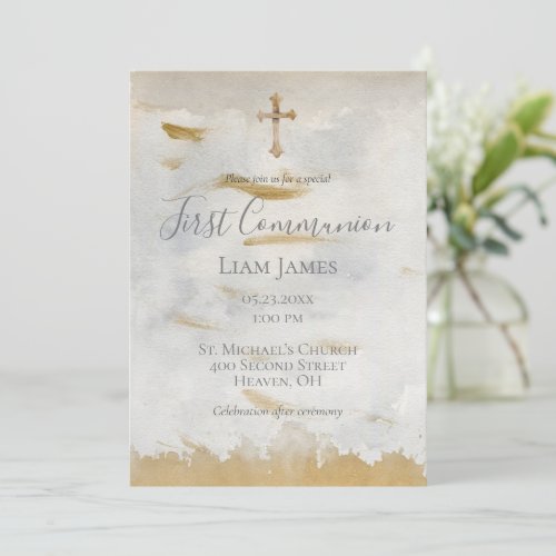 Elegant First Communion Gold Vintage Religious