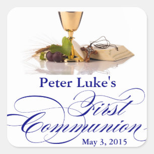 Elegant First Communion Party Favor Labels Tags