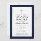 Elegant First Holy Communion Blue and Silver