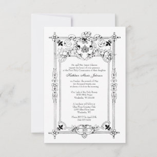 Elegant First Holy Communion Catholic  Invitation