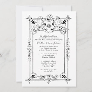 Elegant First Holy Communion Catholic Invitation