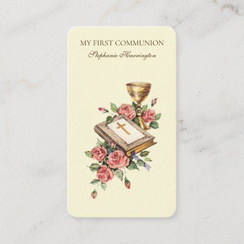 Elegant First Holy Communion Girl Religious Discount Card