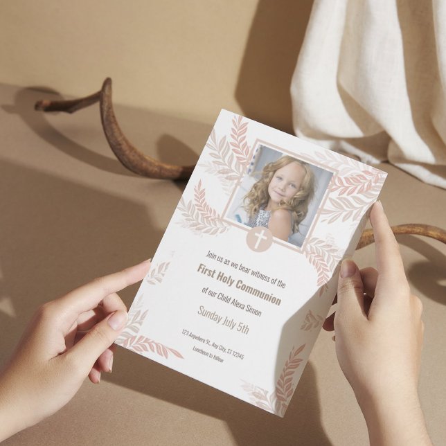 Elegant First Holy Communion Invitation with Photo (1)