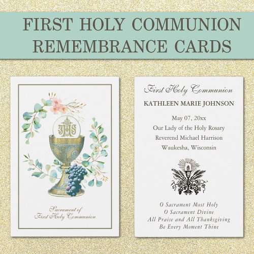 Elegant First Holy Communion Remembrance Holy 