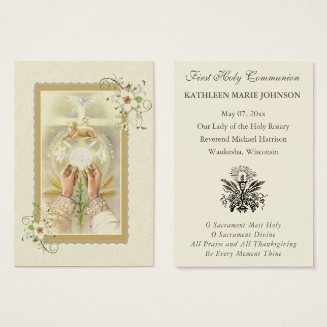Elegant First Holy Communion Remembrance Holy  (Front & Back)