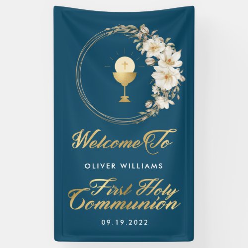 Elegant First Holy Communion Welcome Banner