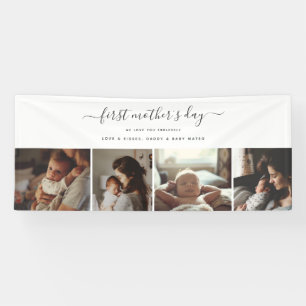 Elegant First Mother's Day Custom Photo Collage Banner