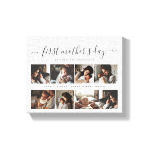 Elegant First Mother's Day Custom Photo Collage Canvas Print