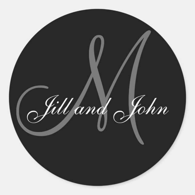 Elegant First Names and Initial Monogram Sticker (Front)