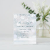 Elegant First Snowflakes Winter Wedding Invitation Postcard (Standing Front)