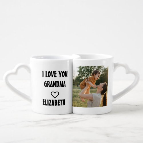 Elegant  First Time Grandma Gift Photo baby Coffee Mug Set