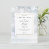 Elegant First Winter Snowflakes Baby Shower Invitation (Standing Front)
