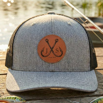 Elegant fishing  leather patch hat