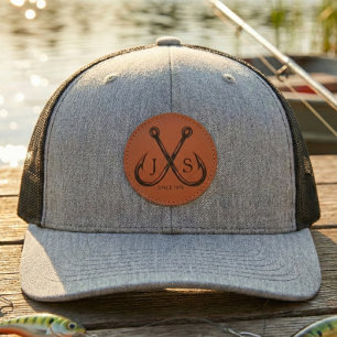 Elegant fishing leather patch hat