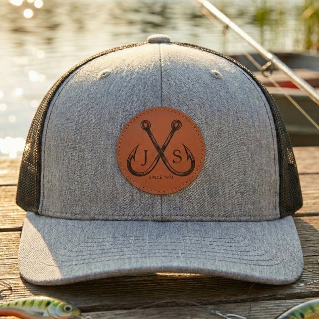 Elegant fishing  leather patch hat (Creator Uploaded)