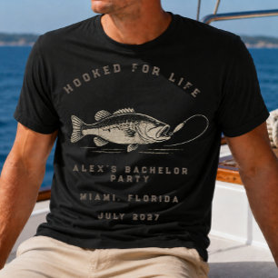 Elegant Fishing Themed Weekend Trip Bachelor Party T-Shirt
