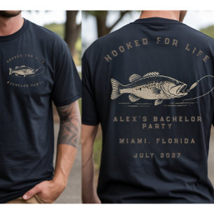 Elegant Fishing Themed Weekend Trip Bachelor Party T-Shirt