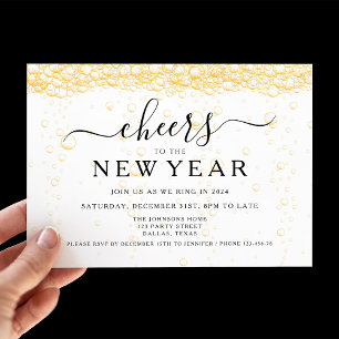 Elegant Fizz New Year's Eve Party Invitation