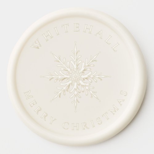 Elegant Flake Monogram Merry Christmas Wax Seal Sticker