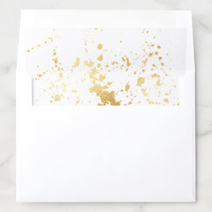 Elegant Flakes of Foil Sparkling Splatters Envelope Liner