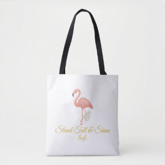 Elegant Flamingo Art with Soft Pastel Quote Tote Bag