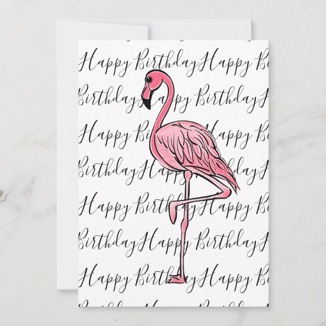 Elegant Flamingo pink tropical bird  Invitation (Front)