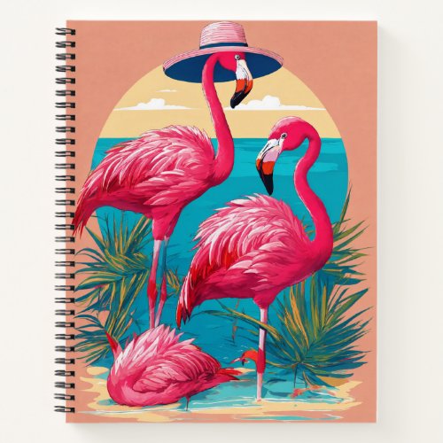 Elegant Flamingo Spiral Notebook 