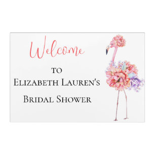 Elegant Flamingo Welcome Sign Acrylic Print