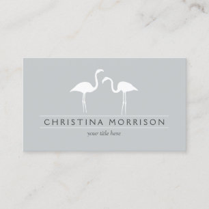 Elegant Flamingos on Slate Blue Business Card