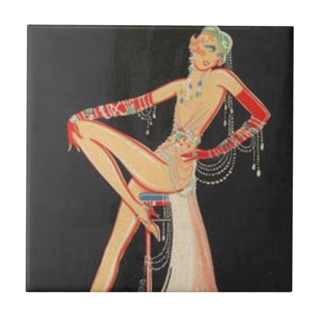 Elegant Flapper Ceramic Tile (Front)