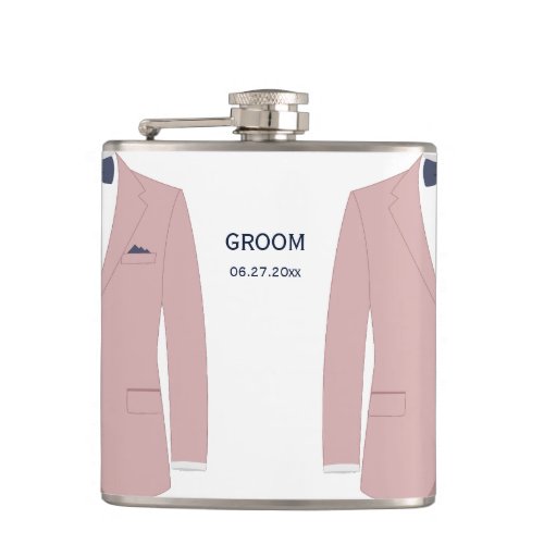 Elegant Flask Gay Wedding Gift For Groom Pink