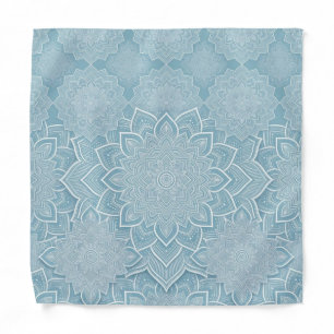Elegant Flat Icy Blue Mandala Bandana