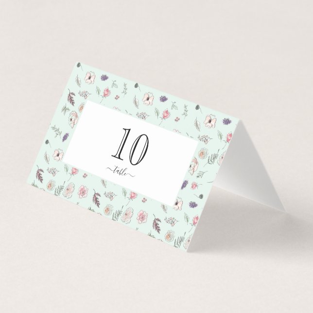 Elegant Flat Modern Botanical Green Wedding Table (Front)