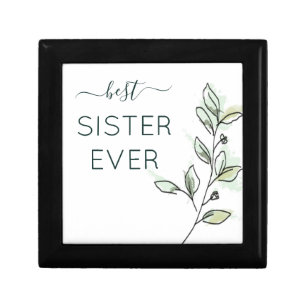Elegant Flat Modern Botanical Greenery Mint Sister Gift Box