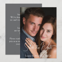 Elegant Flat Save the Date Wedding Invitation