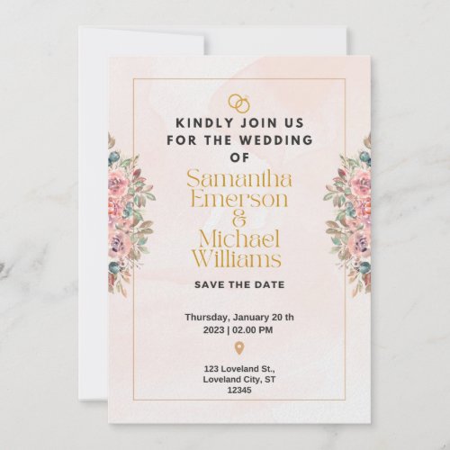 Elegant flat wedding invitation
