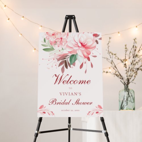 Elegant Flawless Sakura Pink Bridal Shower Welcome Foam Board