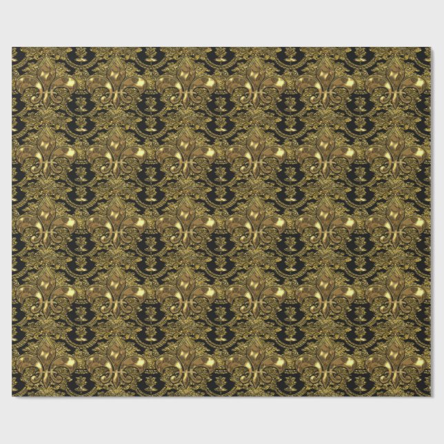 Elegant Fleur Baroque Elegant Wrapping Paper (Flat)