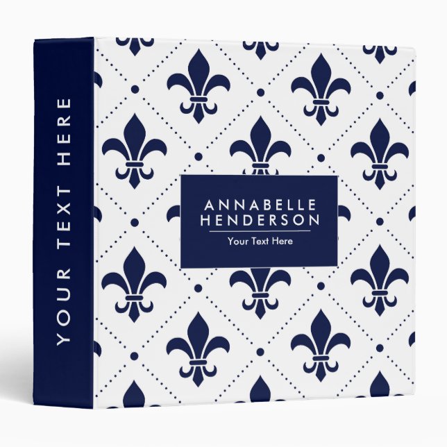 Elegant Fleur-de-lis 3 Ring Binder (Front/Spine)