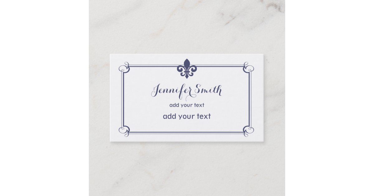 Elegant Fleur de Lis Business Card | Zazzle